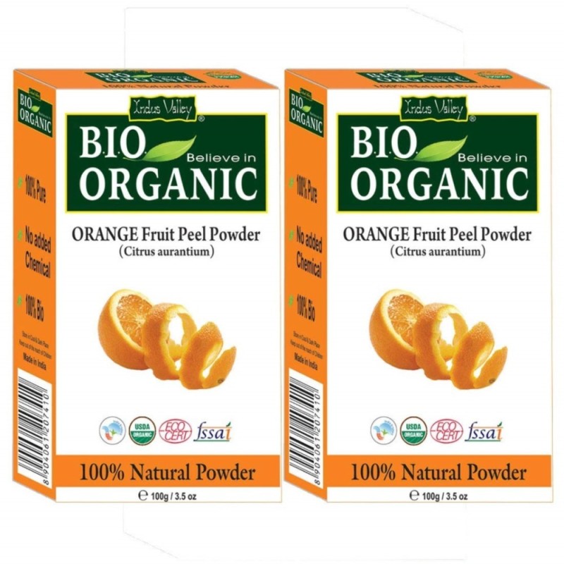 Indus Valley Bio Organic Orange Fruit Peel Powder (Citrus Aurantium)