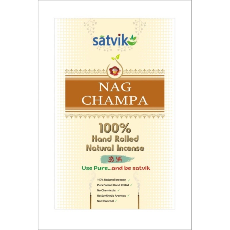 Satvik Nag Champa Natural Incense Sticks (Agarbatti for Prayer), Pack