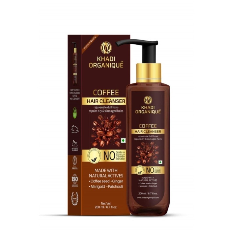 Khadi Organique Coffee Hair Cleanser - Rejuvenate Dull Hair, Repairs