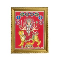 Satvik Goddess Durga Ma Sherawali, Ma Ambe Designer Wooden Golden