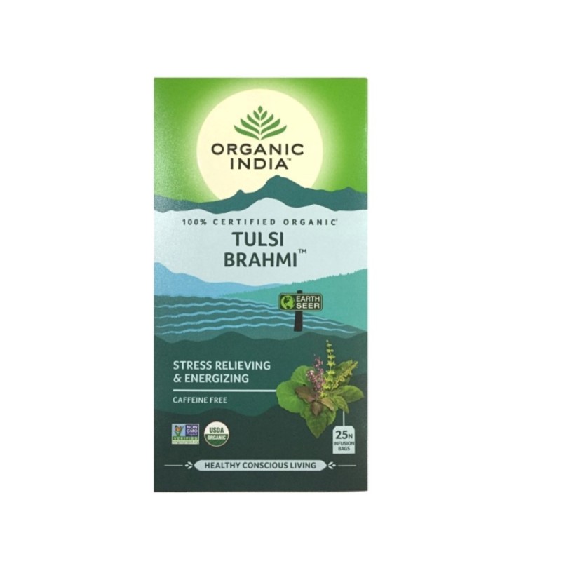 Organic India Tulsi Brahmi 25N Infusion Bags- Stress Relieving