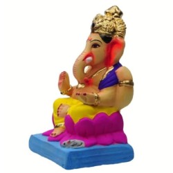 Kamal Aasan Eco Friendly Ganesha Idol Made of Clay Shadu Mati 7 Inches