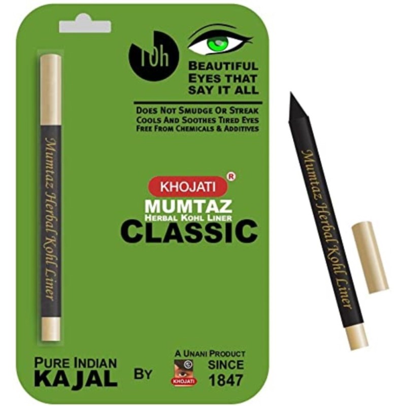 Khojati Mumtaz Herbal Kohl Liner Classic Pure Indian Kajal - Lasts