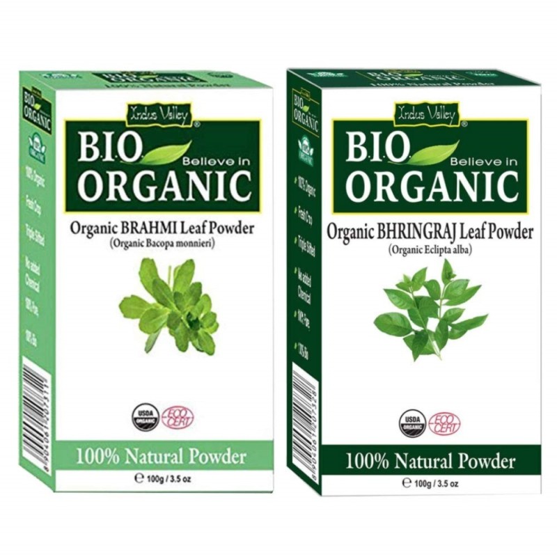 Indus Valley Bio Organic Combo Pack of Brahmi Powder & Bhringraj