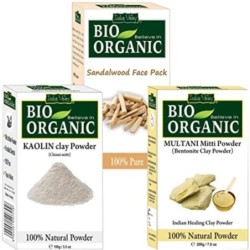Indus Valley Bio Organic Combo Pack of Kaolin Clay Powder, Sandalwood