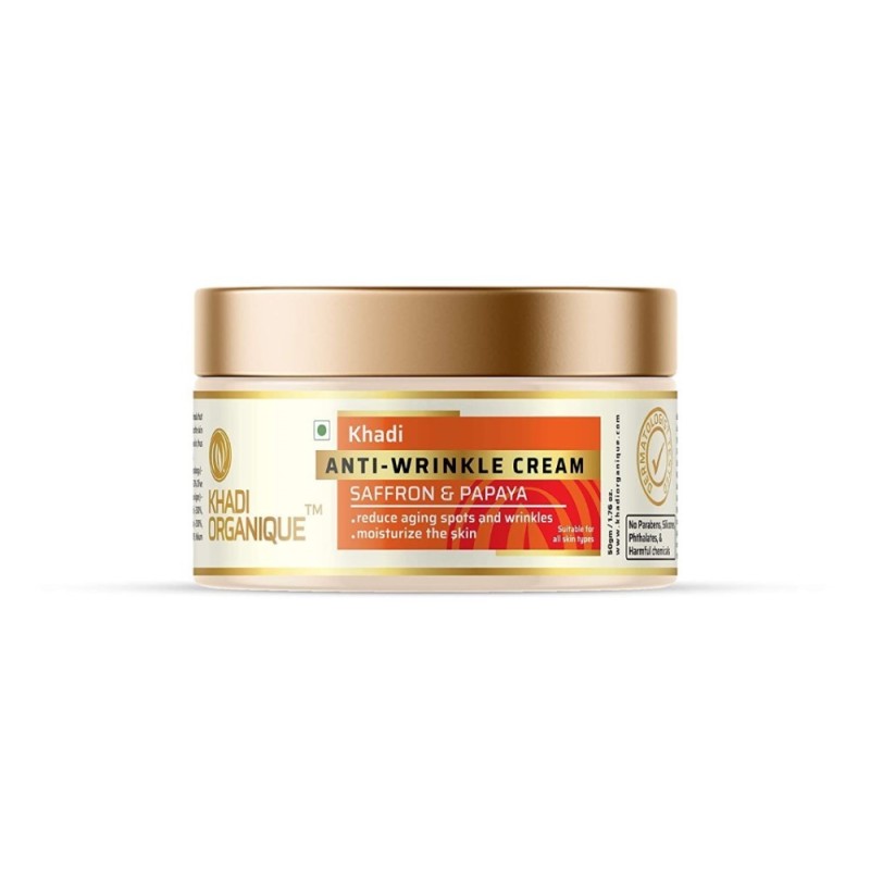 Khadi Organique Saffron & Papaya Anti-Wrinkle Cream - Reduces Aging