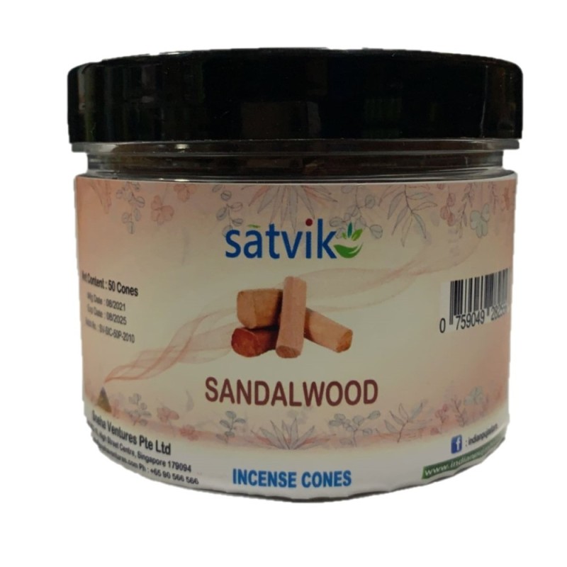 Satvik Sandalwood Incense Cones for Puja and Prayer 200g