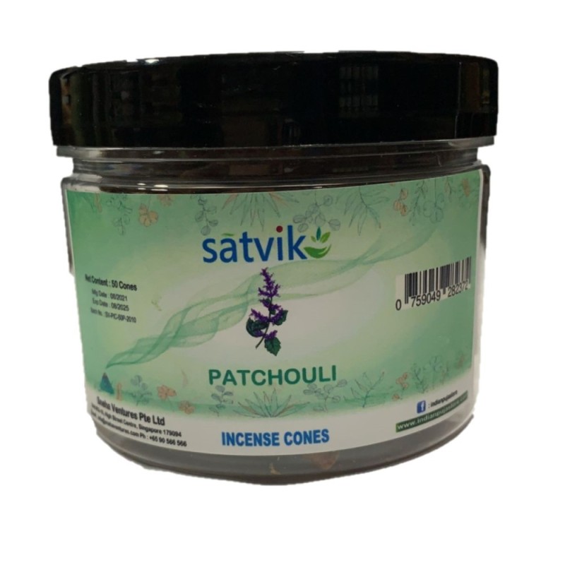 Satvik Patchouli Incense Cones for Puja and Prayer 200g