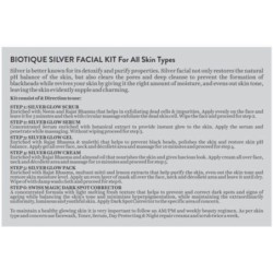 Biotique Silver Facial Kit - Clear Bright Skin, with Swiss Magic Dark