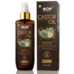 Wow Skin Science Castor Oil - Cold Pressed & Hexane Free, Supports