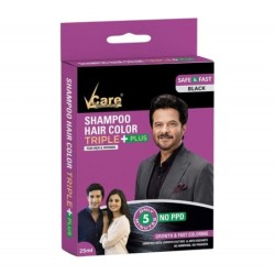 Vcare Shampoo Hair Color Triple Plus (Black) - Growth &Amp; Fast