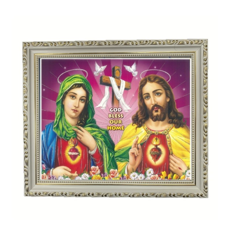 Satvik Lord Jesus Christ & Holy Mother Mary Designer Wooden Photo