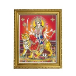 Satvik Goddess Durga Ma Sherawali, Ma Ambe Designer Wooden Golden
