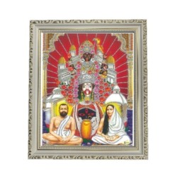 Satvik Goddess Kali Ma with Ramkrishna & Sarada Devi Designer Wooden