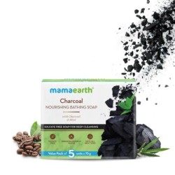 Mamaearth Charcoal Nourishing Bathing Soap, Pack of 5 ( Each)