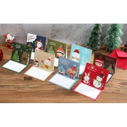 Kodayz Christmas Assorted Greeting Cards, Pack of 8 (10*), with Red