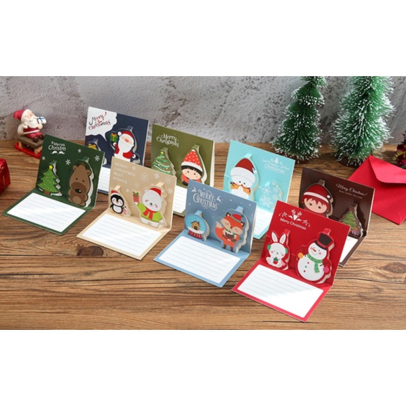 Kodayz Christmas Assorted Greeting Cards, Pack of 8 (10*), with Red