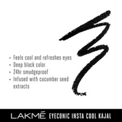 Lakme Eyeconic Insta Cool Kajal, Black, Cooling Kohl Liner