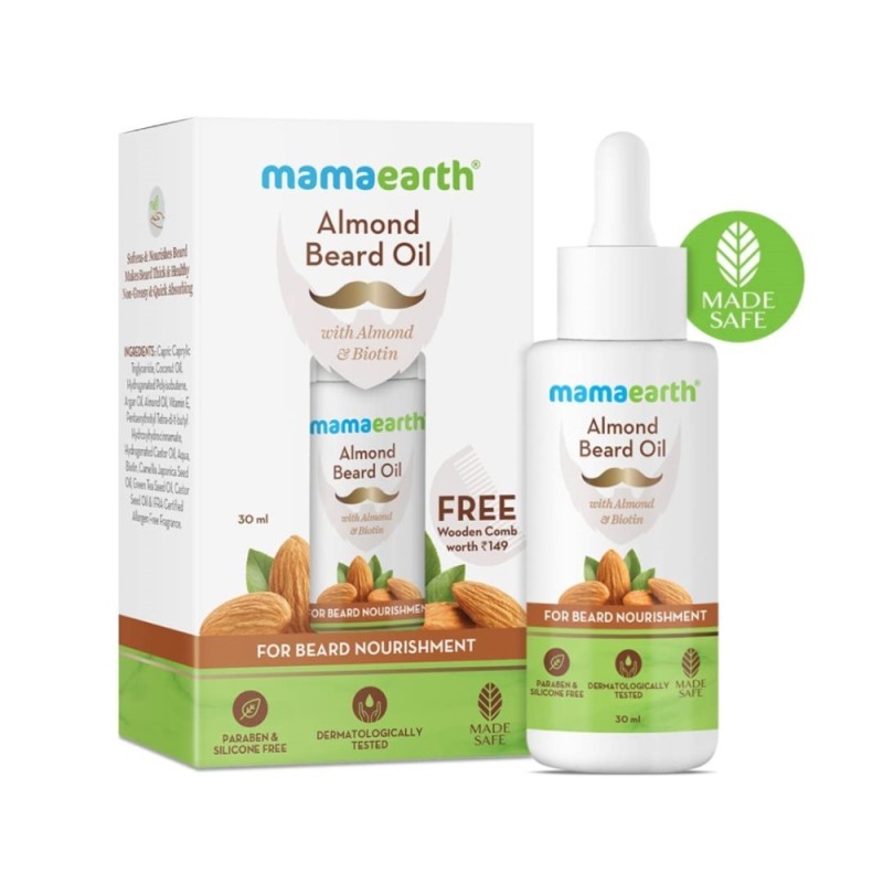 Mamaearth Almond Beard Oil for Men, for Fast Growth, with Almond