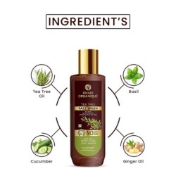 Khadi Organique Tea Tree Face Wash Removes Tan, Anti Acne