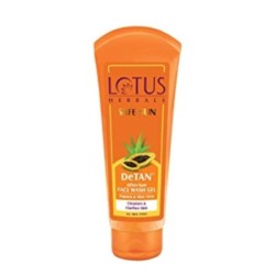 Lotus Herbals Safe Sun Detan After-Sun Face Wash Gel Papaya & Aloe