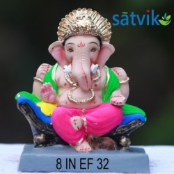 Satvik Ef 32 Eco Friendly Ganesha Idol Made of Clay Shadu Mati
