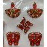 Satvik Meenakari Diya Labh Laxmi Charan Swastik Stickers for Door