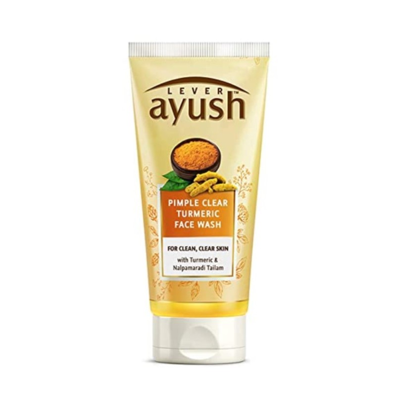Lever Ayush Pimple Clear Turmeric Face Wash, for Clean, Clear Skin 80g