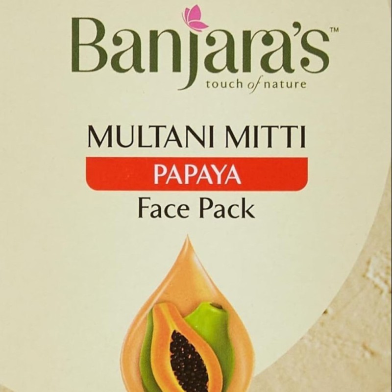 Banjara's Multani Mitti + Papaya Face Pack Powder 100 G