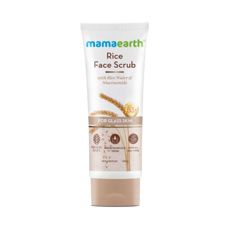 Mamaearth Rice Face Scrub for Glowing Skin, with Rice Water