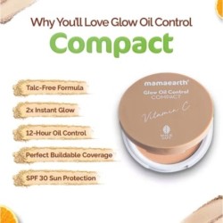 Mamaearth Glow Oil Control Compact Powder SPF 30 with Vitamin C