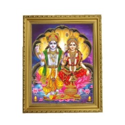 Satvik Lord Vishnu (Narayan) and Goddess Lakshmi Ji Designer Golden