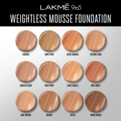 Lakmé 9 to 5 Weightless Mousse Foundation, Beige Vanilla, Matte