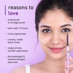 Plum Eye-Swear-by Kajal Deep Black Creamy Smooth Smudge-Proof