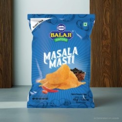 Balaji Masala Masti Crispy Potato Chips with Spicy Dipping Sauce