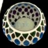 Satvik Geometric Mosaic Glass Candleholder with Colorful Mosaic Design