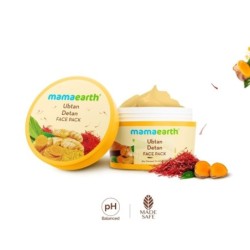 Mamaearth Ubtan Detan Face Pack with Turmeric & Saffron for Normal