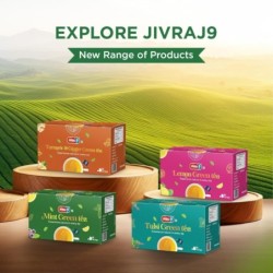 Jivraj9 Mint Green Tea 25 Biodegradable Tea Bags Refreshing Mint